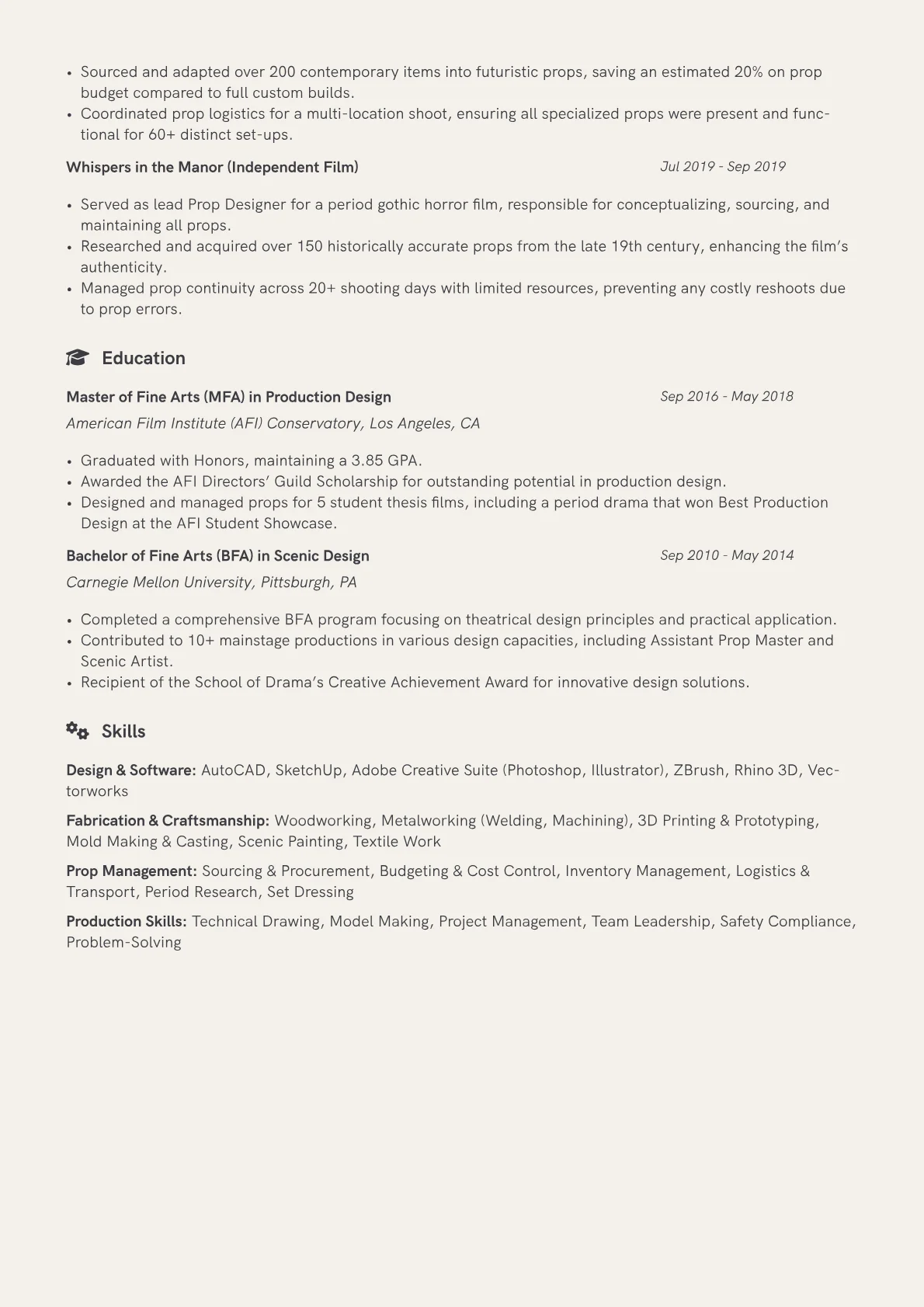 CV template - Page 2