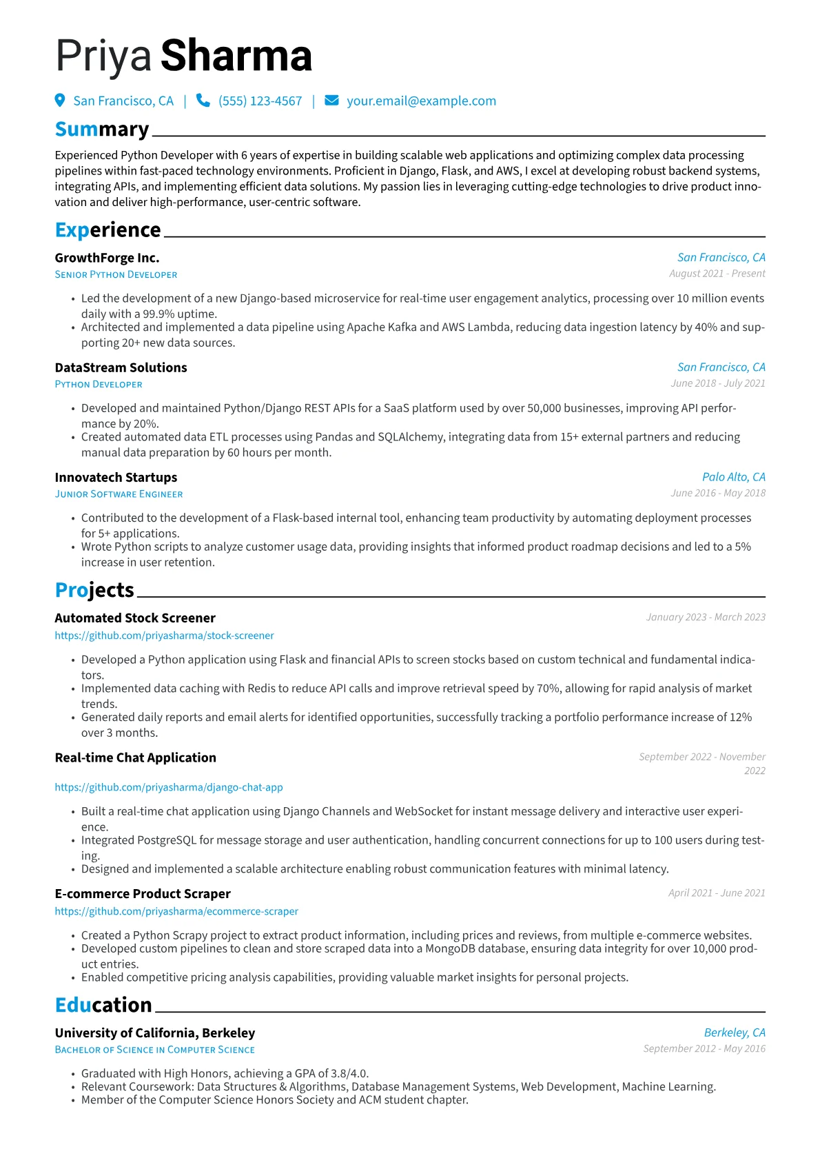 CV template - Page 1