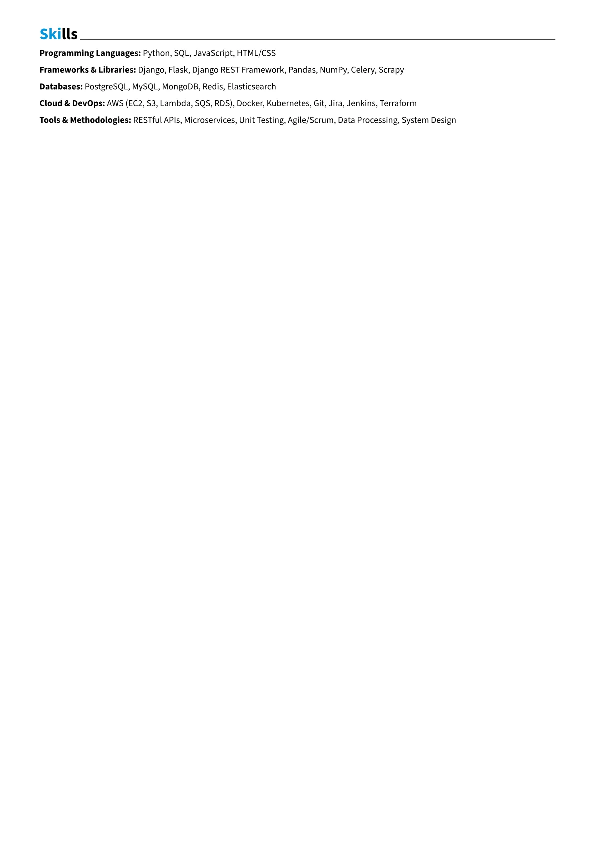 CV template - Page 2