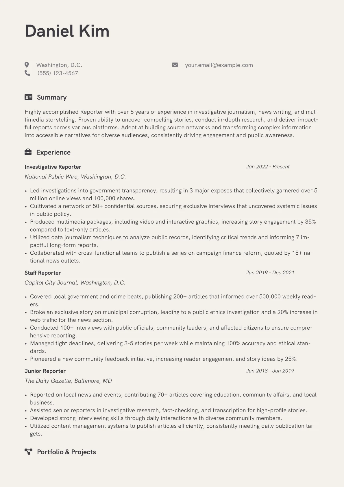 CV template - Page 1