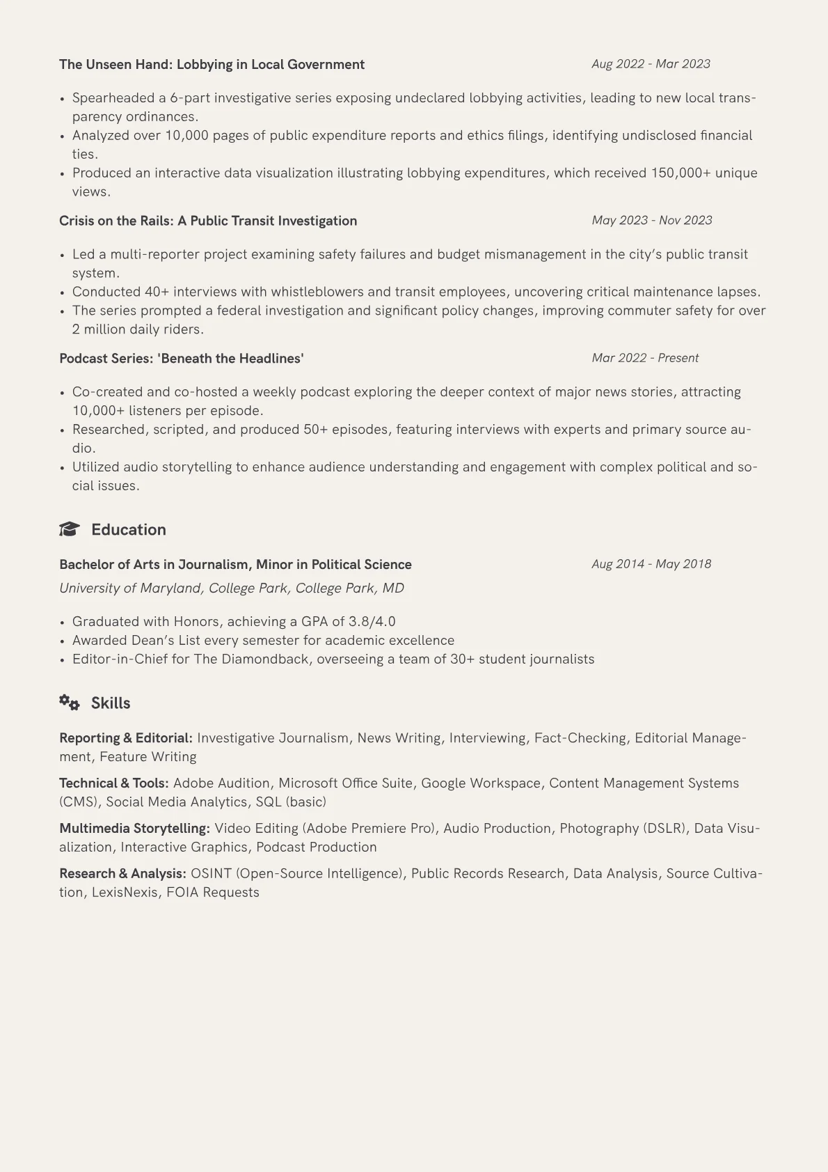 CV template - Page 2