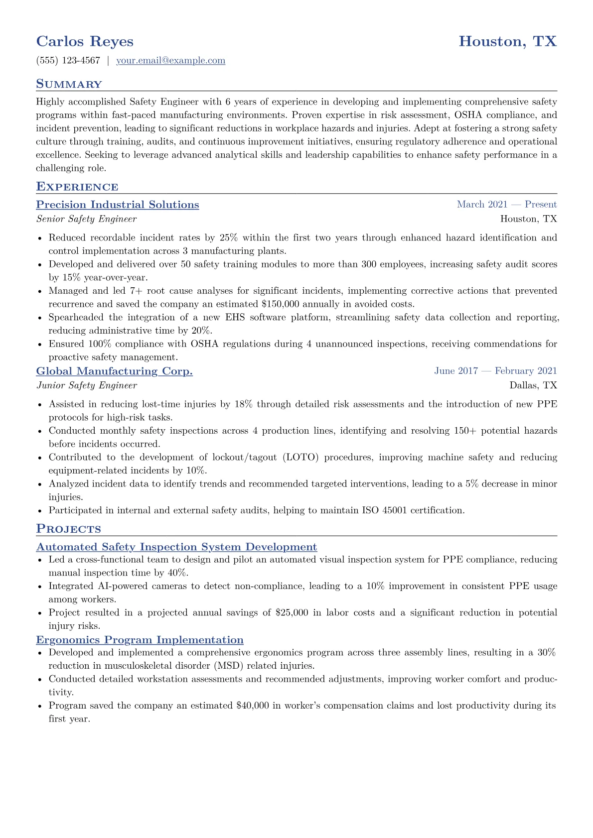 CV template - Page 1