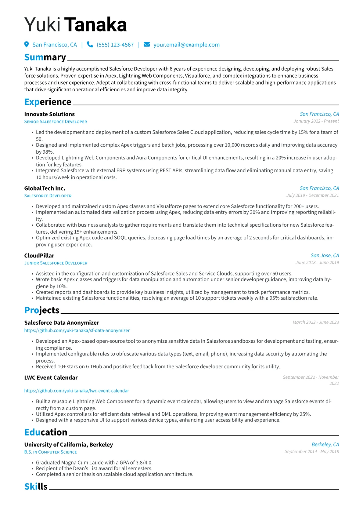 CV template - Page 1
