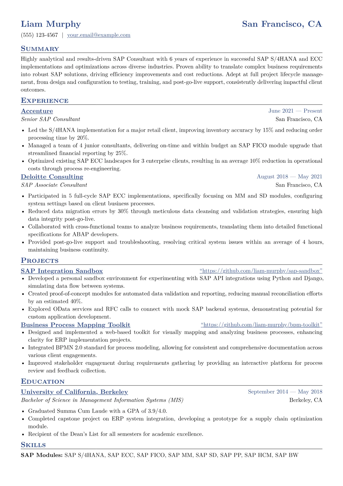 CV template - Page 1