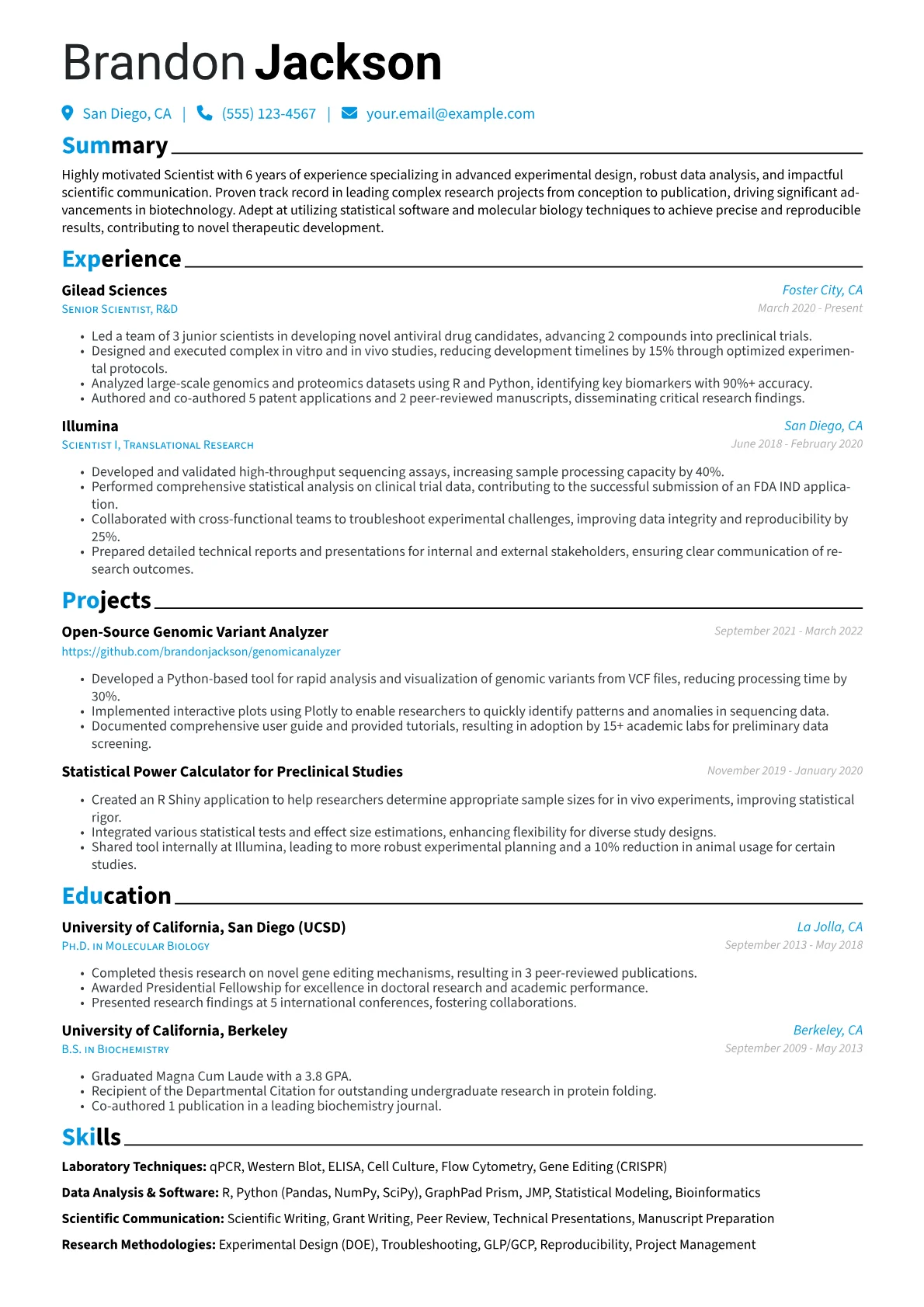 CV template - Page 1