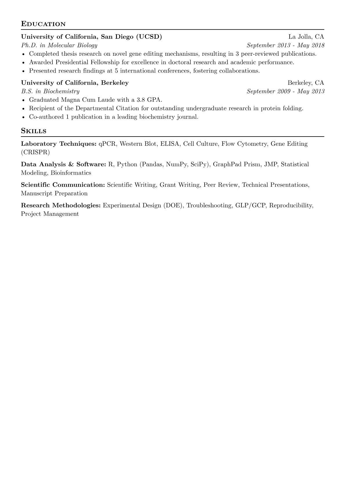 CV template - Page 2