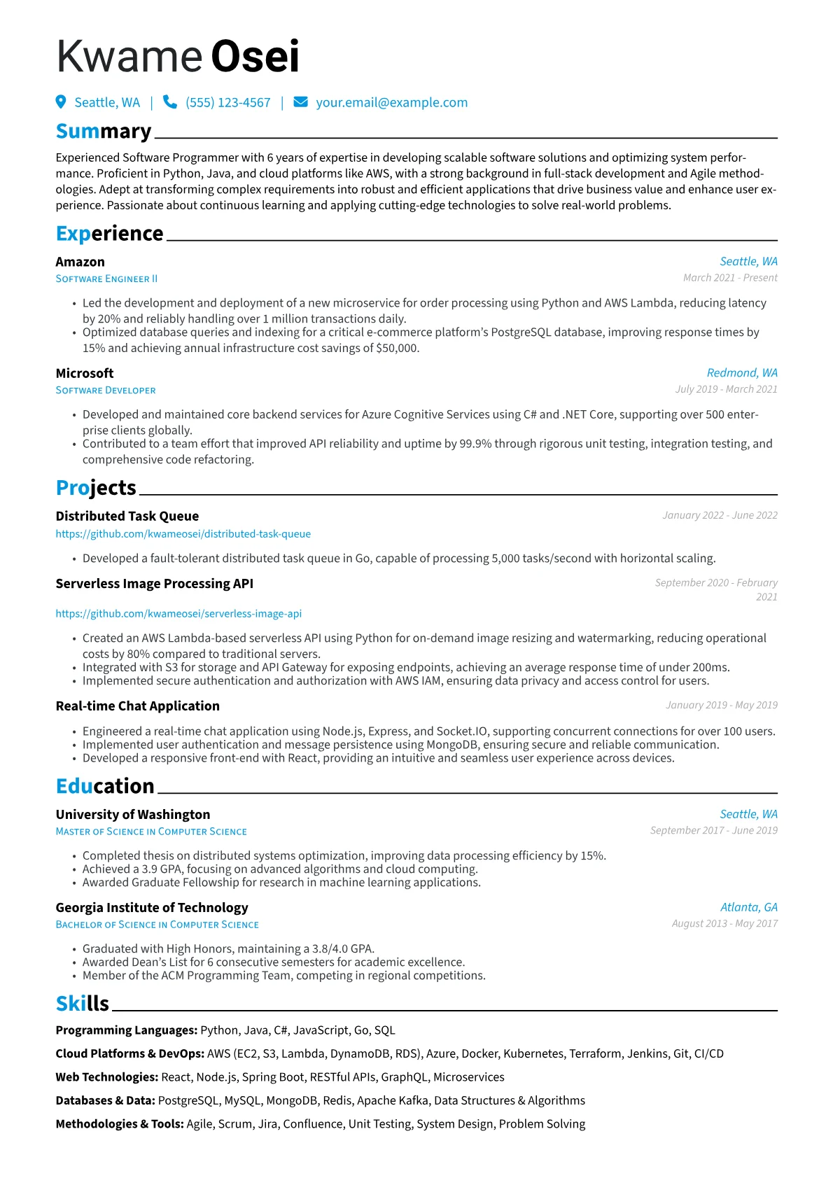 CV template - Page 1