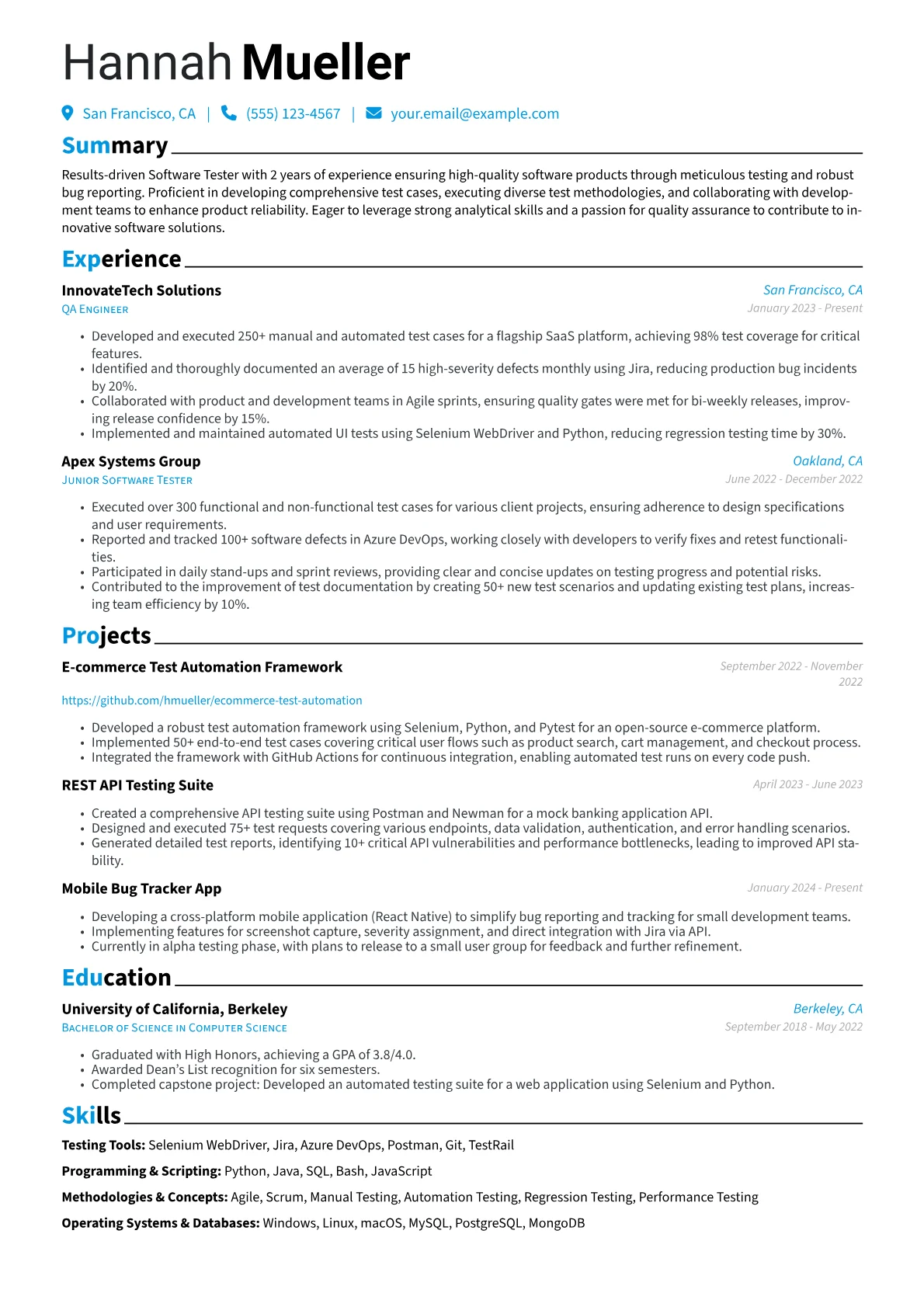 CV template - Page 1