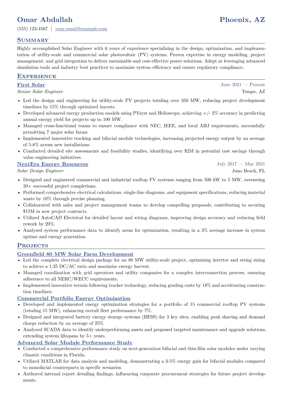 CV template - Page 1