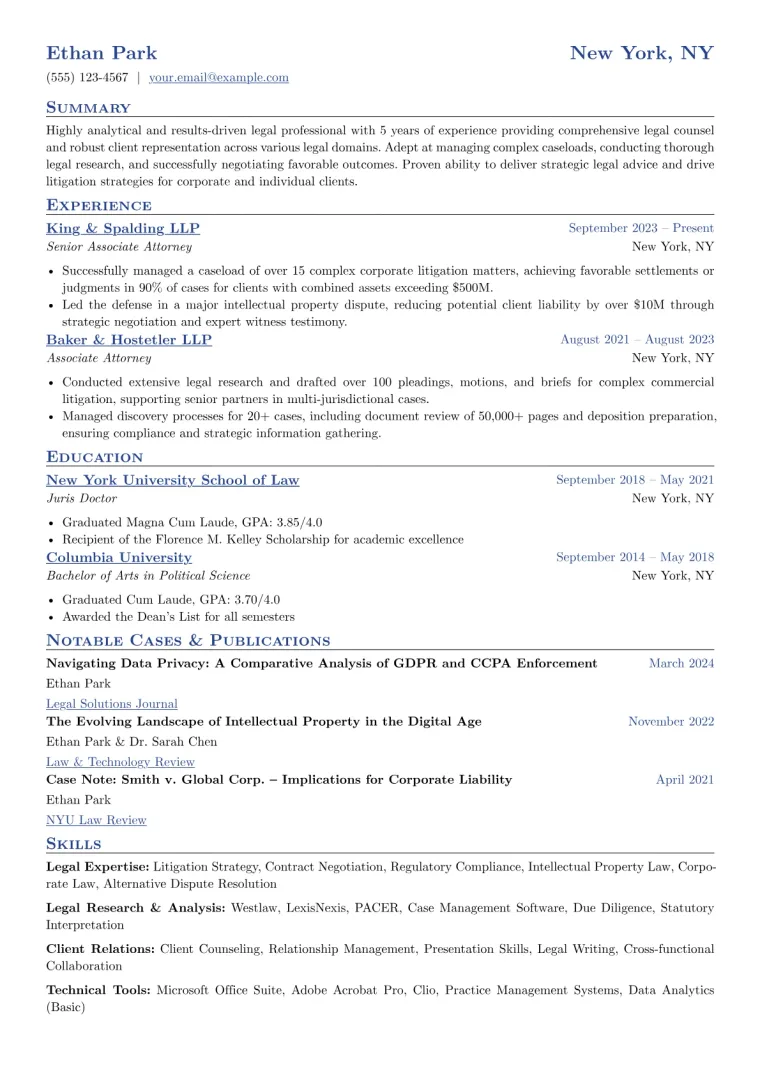 Solicitor Resume Example CV template preview