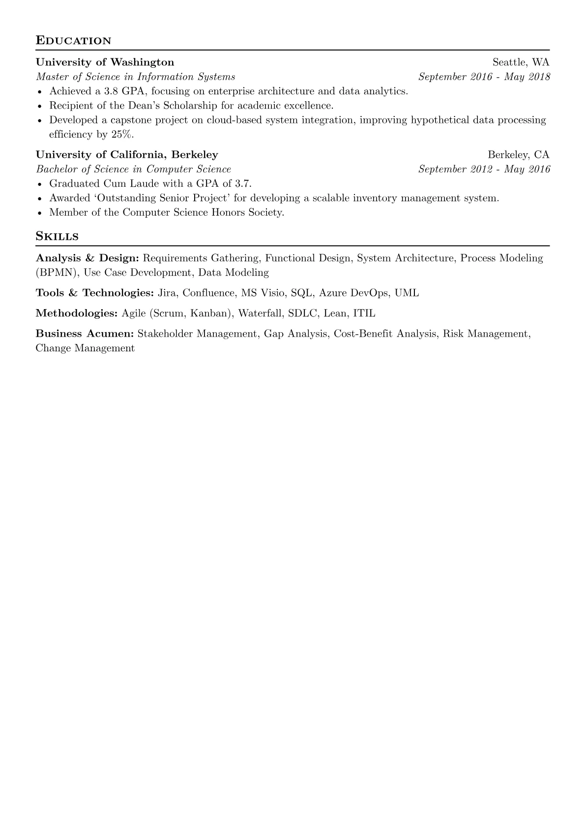 CV template - Page 2