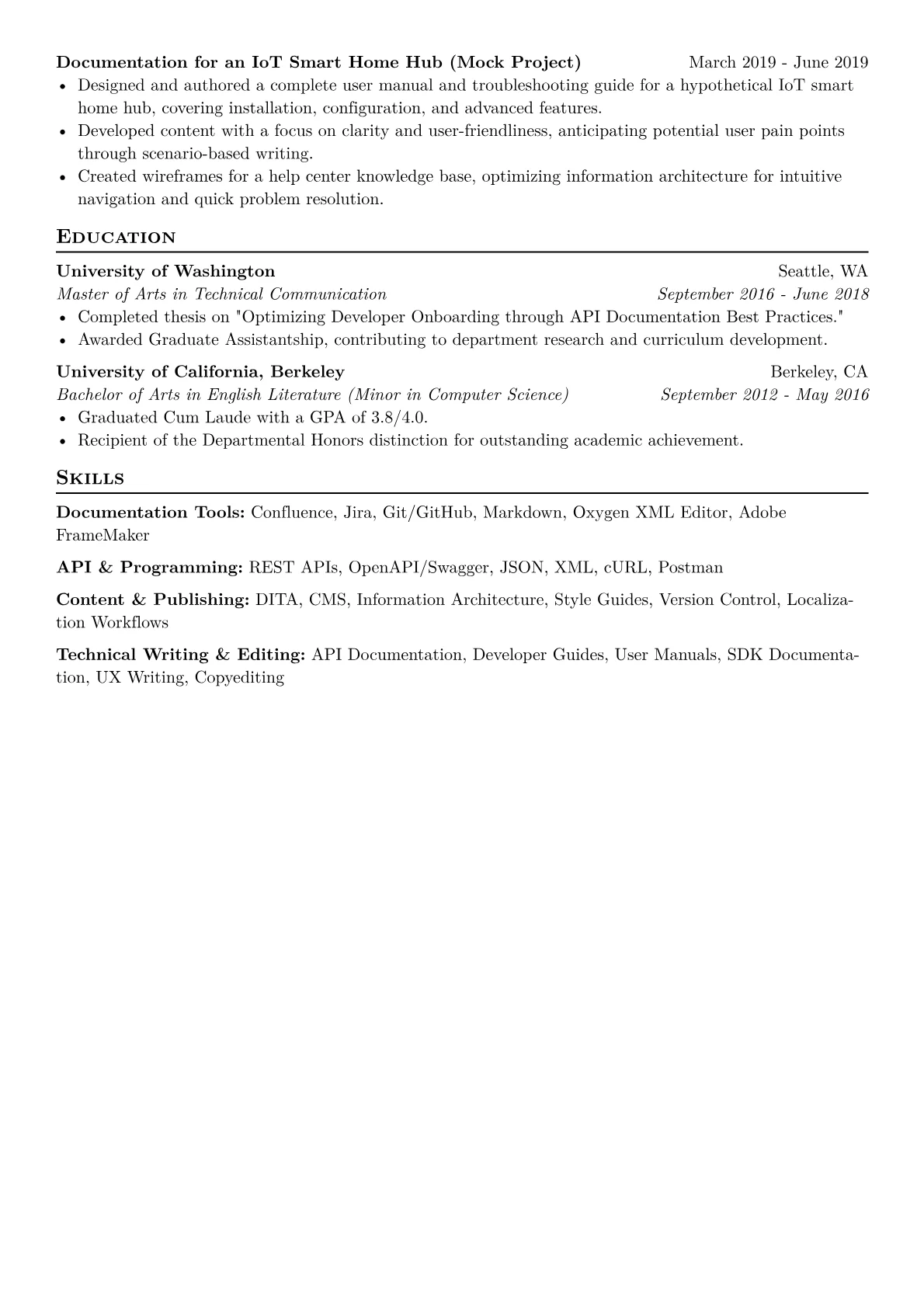 CV template - Page 2