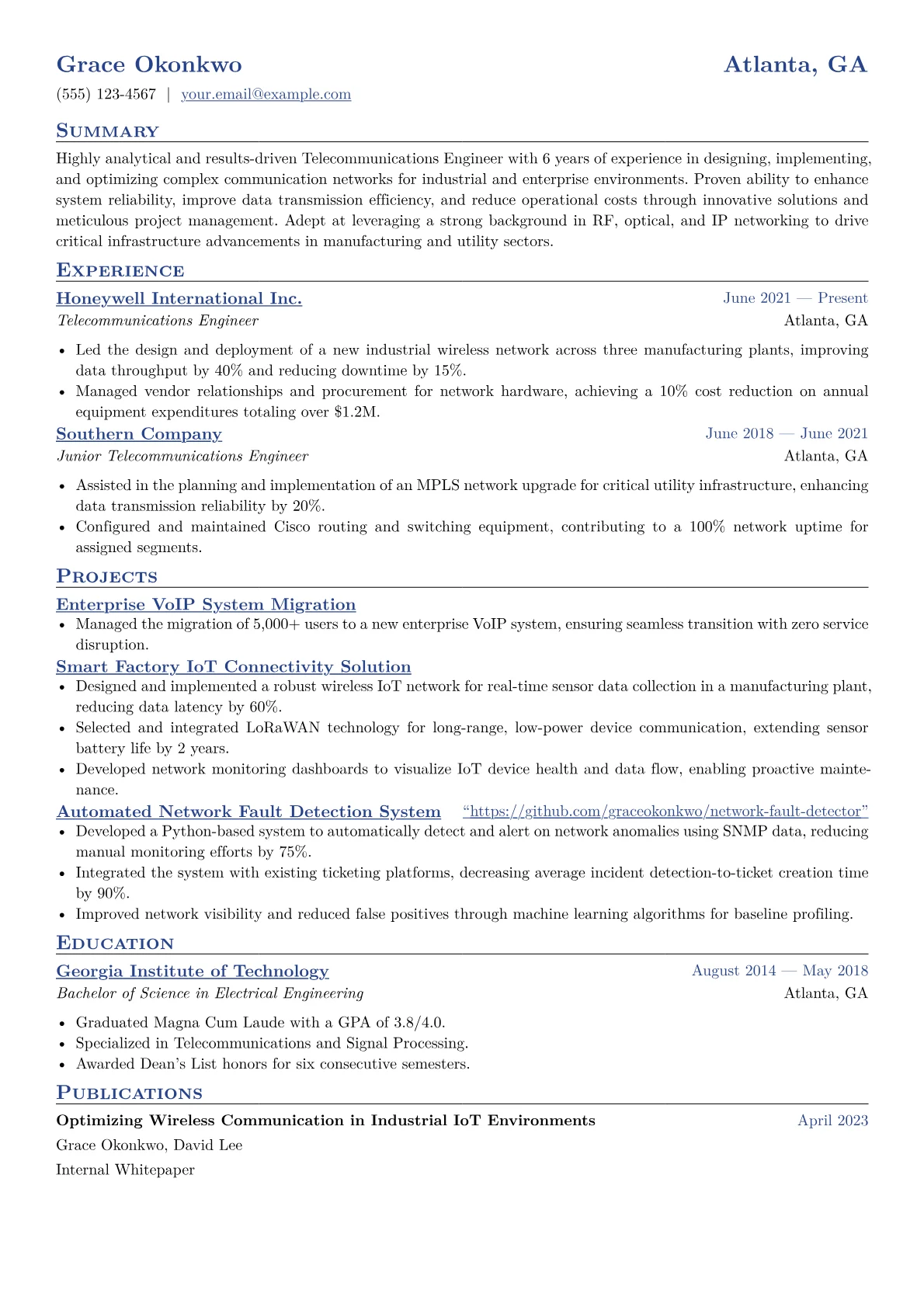 CV template - Page 1