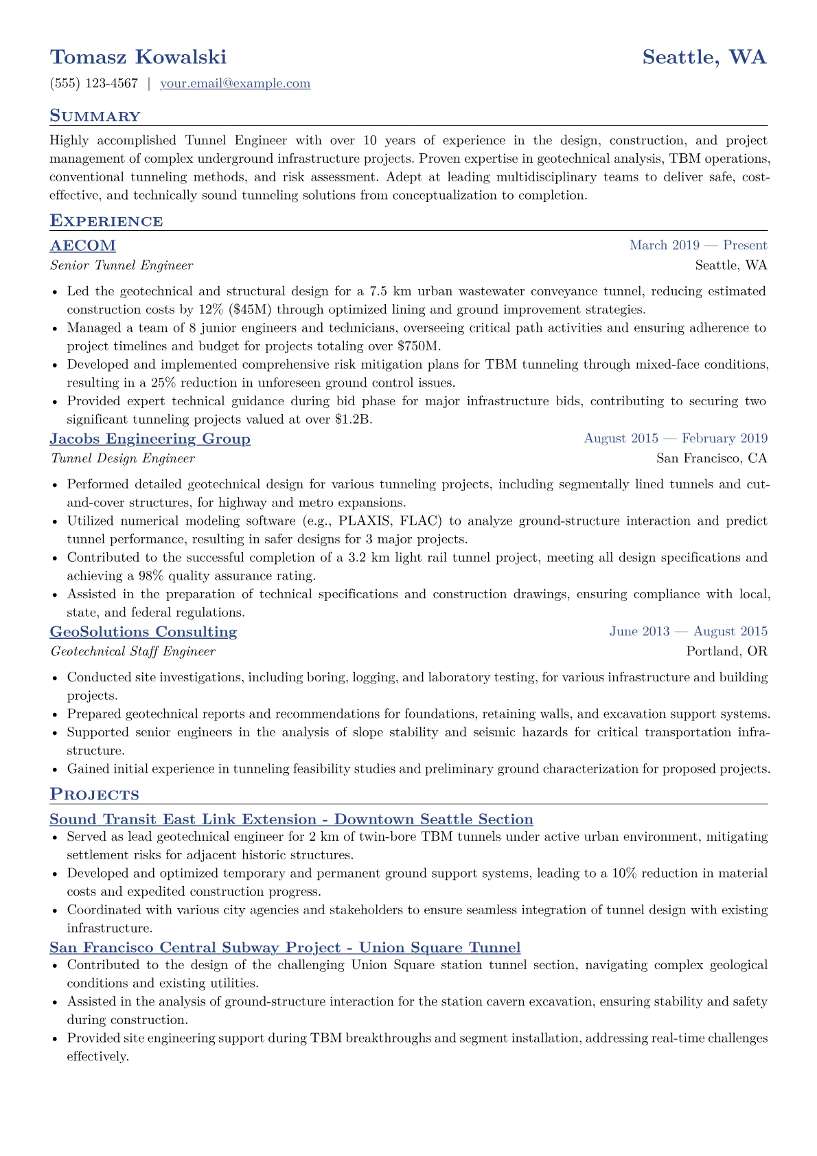 CV template - Page 1