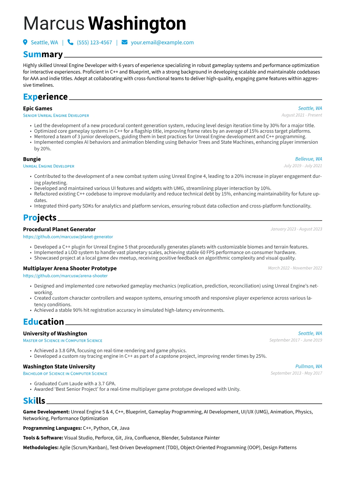 CV template - Page 1