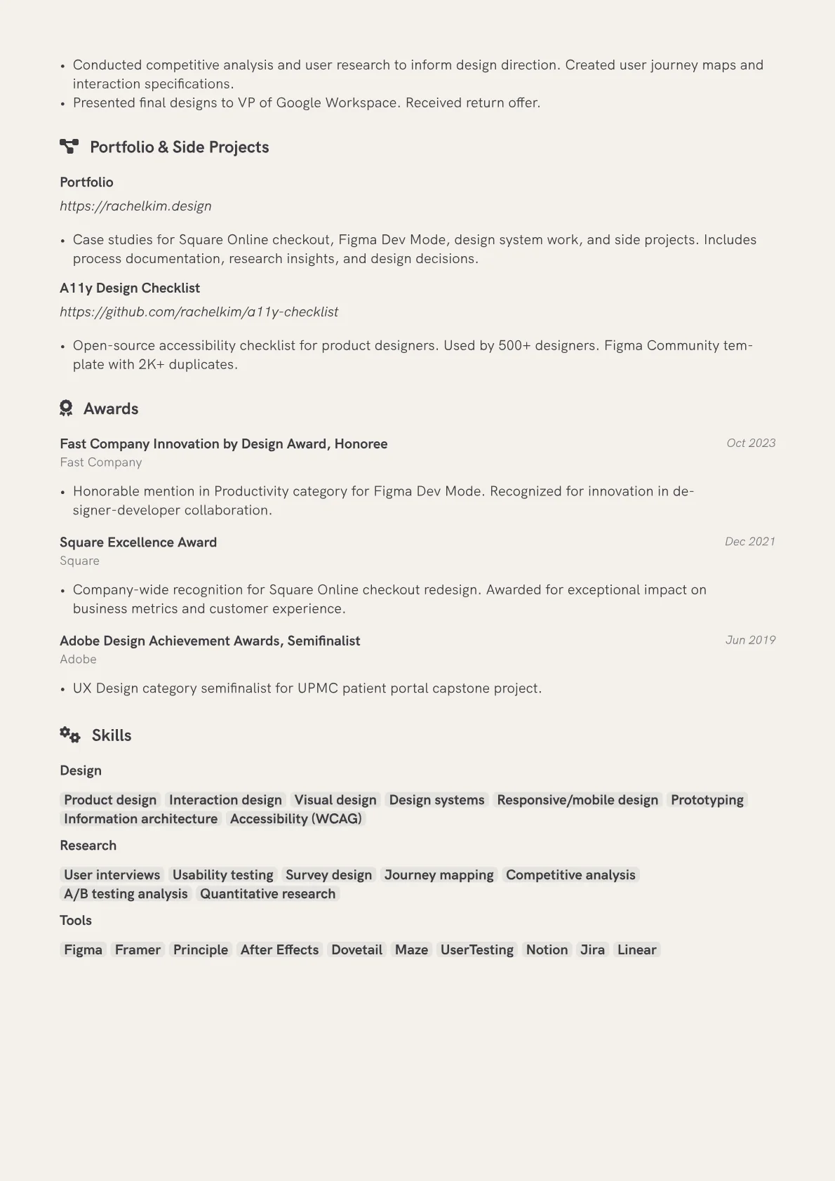 CV template - Page 2