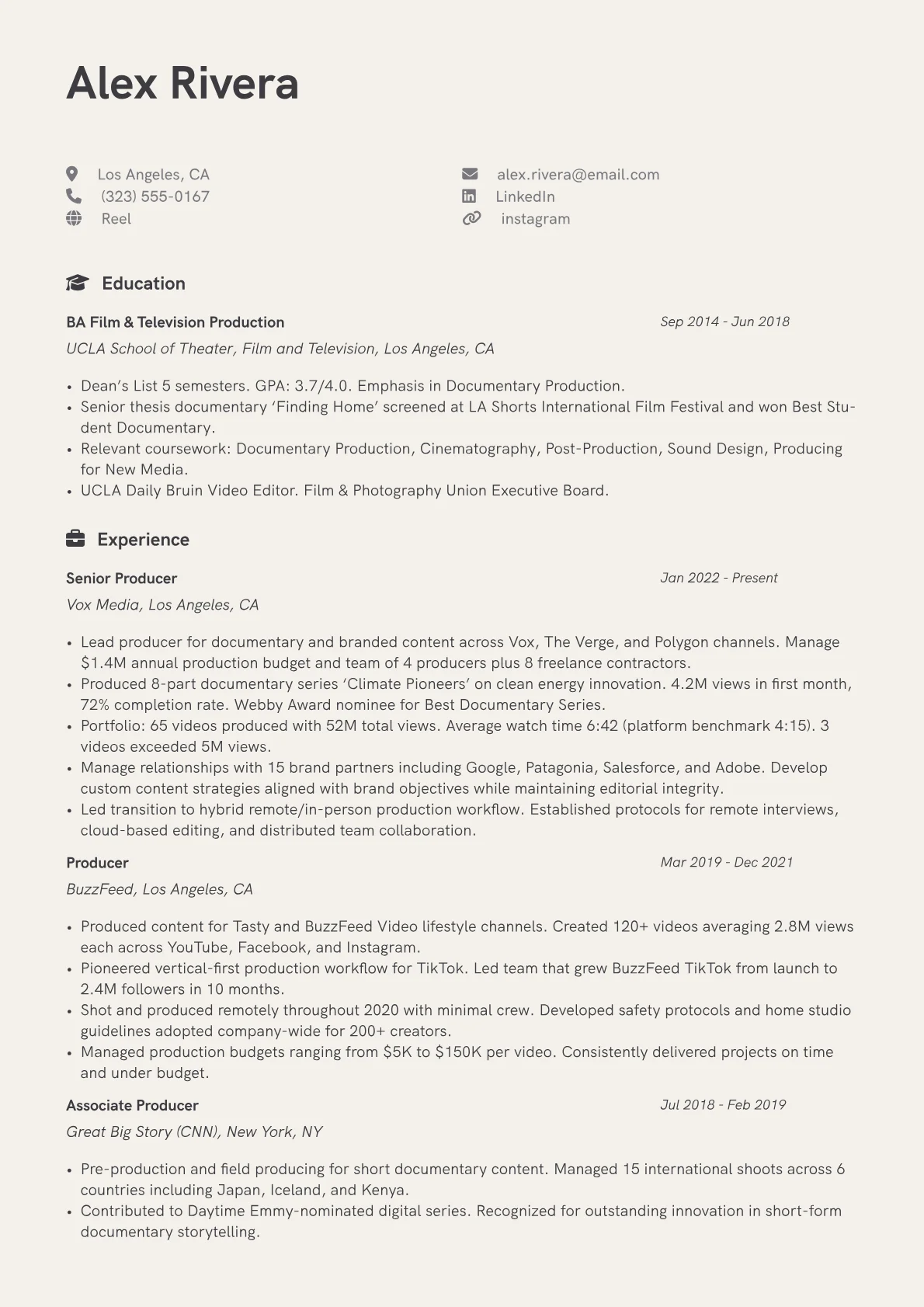 CV template - Page 1