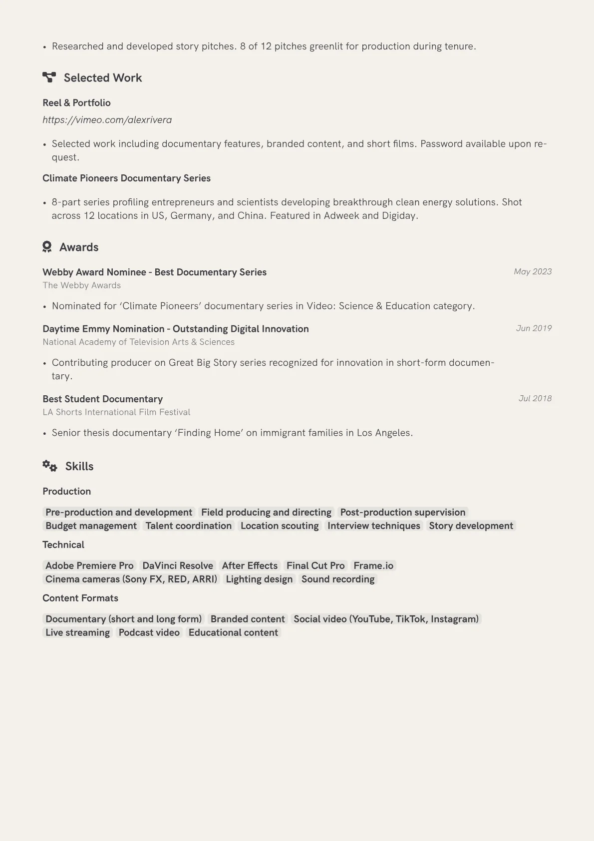 CV template - Page 2