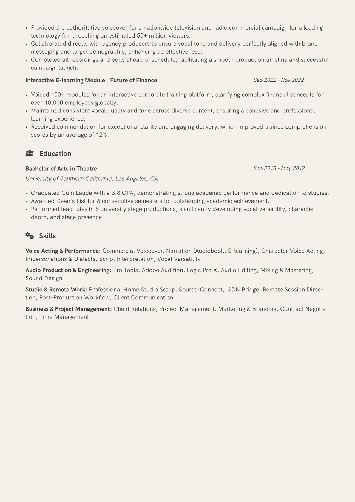 CV template - Page 2