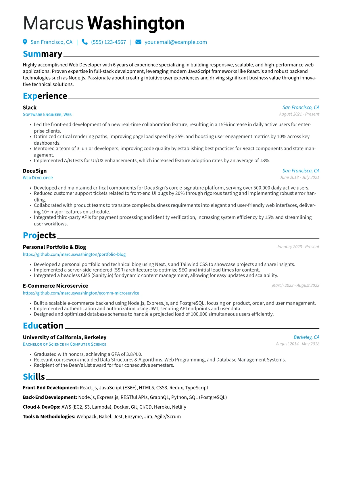 CV template - Page 1